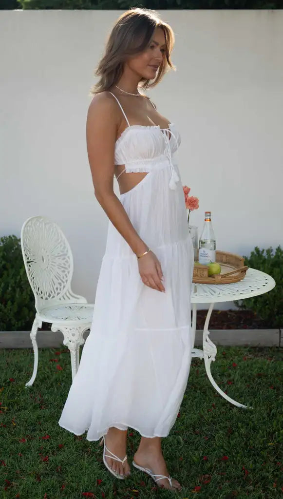 Trendy Casual Summer White Dress for Women Cover-ups Outfits New Boho Hippie Chic Long Maxi Dresses Elegant Party Beachwear