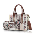 the NAVAJO - Ethnic Print Hand-Held Crossbody Bag Set with Tassel Decoration and Small Coin Purse