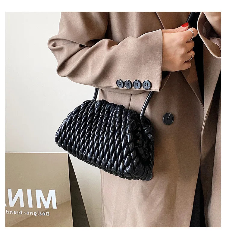 the BASKETWAVE - Luxury Brand Shoulder Bag for Women, Fashion Embroidered Thread Messenger Bag, Cute Purse Crossbody Bag, Designer Clutch Hobos
