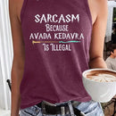 the SURF & TURF TANK - Summer Casual Breathable Tank Top Round Neck Printed Letter Pattern Oversized Women's Loose Top