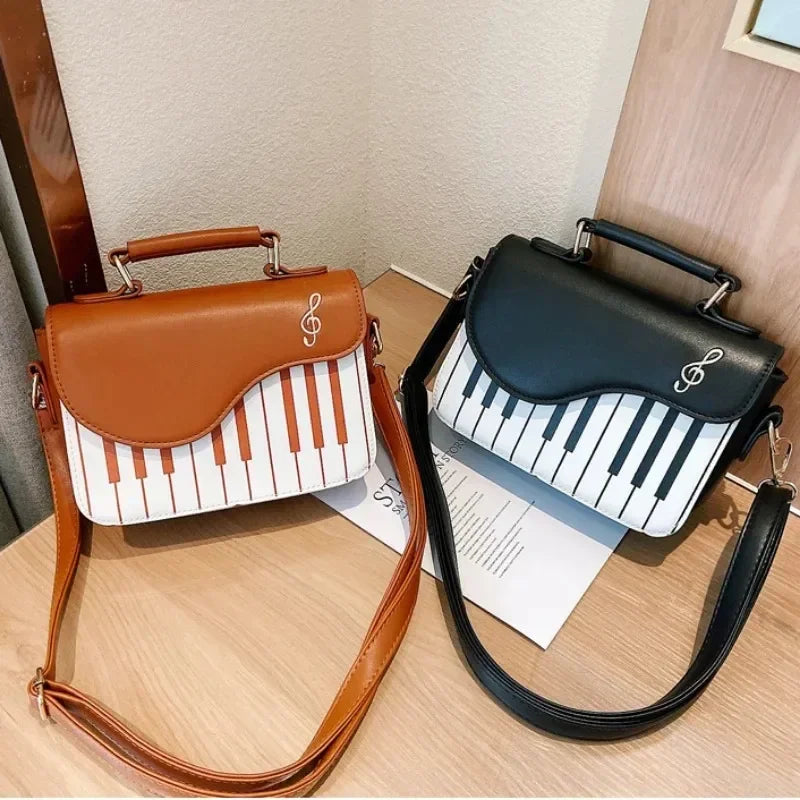 the KEYBOARD - Piano Design Women Shoulder Bags, PU Leather Messenger Bag, Handbag Fashion Crossbody Bag/Pocket Coin Purse