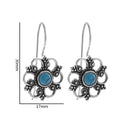 the ANTIQUE FLOWER - Beautifully Inlaid Blue Turquoise Flower Hypoallergenic Earrings for Women, Stylish Elegant Banquet Jewelry