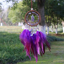 the FEATHER DREAM CATCHER - Natural Agate Dream Catchers, 7 Chakra Crystal Gemstone Dream Catcher, Tree Life Crystal Feather Dream Catchers, Bedroom Hangings