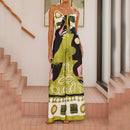 the DECO BOHO - Fashion High Street Printed Jumpsuit Summer Hollow Tie Up Beach Romper Casual Sleeveless Pocket Wide Leg Playsuit