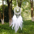 Natural Agate Dream Catchers 7 Chakra Crystal Gemstone Dream Catcher Tree Life Crystal Feather Dream Catchers Bedroom Hangings