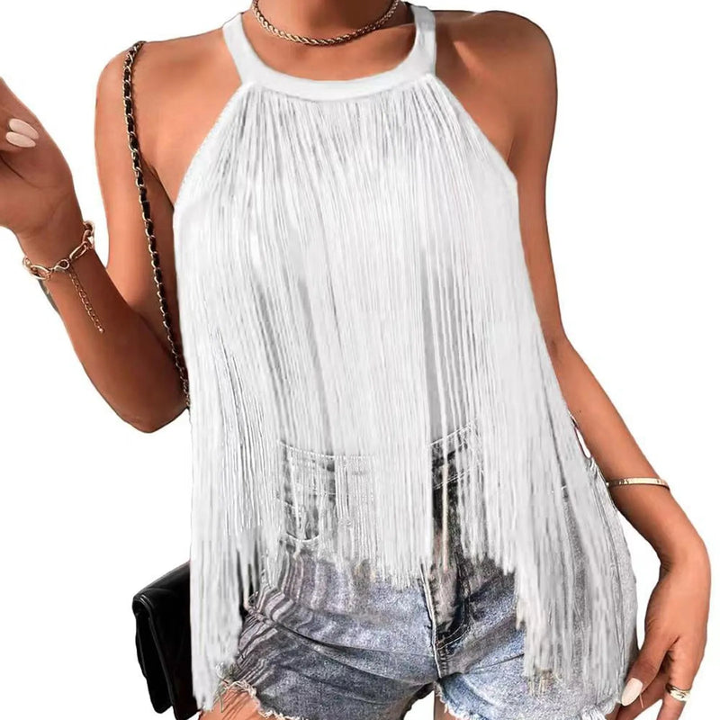 And Top Women's Tassel Sleeveless Fashion Tassel Beach Tank Top Clothes Teen Girls