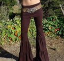 the BELL BOTTOM - Women's Gypsy Boho Yoga Long Skinny Leggings Low Waist Pants Wide Leg Flared Dance Bottoms