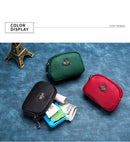 the BEE BAG - Women Cowhide Double Zipper Portable Wallets, Bag Bee Card Hoder Lipstick Case Leather Mini Earphone Coin Purse