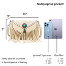 the WESTERNER - Original Design Shoulder Bag for Women, PU Leather Luxury Clutch Designer Handbags, Western Purse Fringe Messenger Bag