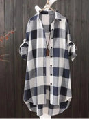 the PLAID BOHO - Women's Elegant Plaid Cotton Chic Blouses