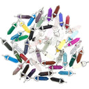 the PENDANTS - 20 Pcs Hexagonal Crystal Pendant, Bullet Shape Gemstone Pendant, Healing Crystal Stone Charms for Necklace Earrings Jewelry Making