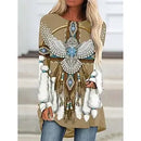 the MEXICA - Women's Vintage Native Fashion 3D Print Fashion Long Sleeve Long Tops