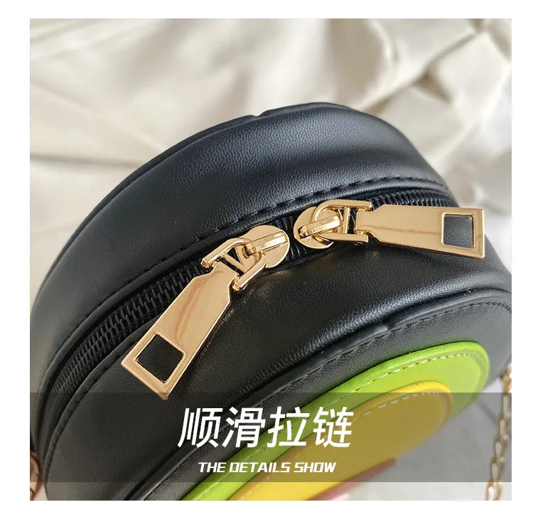 the AVOCADO - Summer Fruit Purses/Handbags for Women, Cute Girls Chain Shoulder Bag Round Leather Small Crossbody Bag Novelty Purse