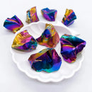 the AURA OBSIDIAN - 1PC Natural Crystal Aura Obsidian Electroplated Glitter Raw Stone, Gemstone Mineral Specimen, Home Decoration Reiki Healing Gift