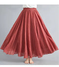 Fashion Clothes Women Clothing Skirts Vintage Y2k Elegant Streetwear Bohemian Cotton Linen Casual Vestido De Festa Long Skirt