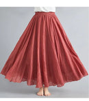 the 50's RETRO - Elegant Vintage Bohemian Fashion Cotton Linen Long Skirt