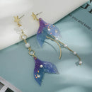 the MER-TAIL - Fishtail Imitation Pearl Tassel Earrings for Women, Fashion Butterfly Wing Heart Asymmetry Sweet Earring Party Jewelry