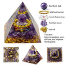 the GENERATOR - Natural Crystal Energy Generator Pyramid, Peridot Amethyst Reiki Healing Chakra Resin Pyramid, Egyptian Decor Room Decoration 1pc