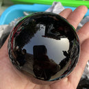 the OBSIDIAN SPHERE - Natural Black Obsidian Sphere, Healing Crystal Magic Ball, Reiki Stones Feng Shui Sphere. Collectibles Home Decor Without Base