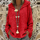the ASPEN - Women's Winter/Autumn Solid Color Long Sleeve Braided Hooded Oversized Knitted Boho Pullover Sweaters