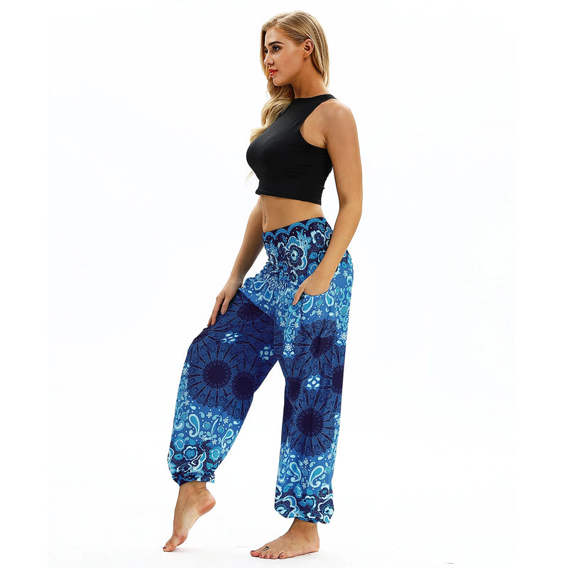 Hippie Harem Pants For Women, Women's  Modal Cotton Soft Bloomer,Sports Dance Jogger Pants With Pocket