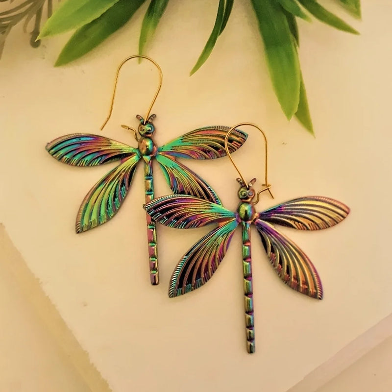 the DRAGONFLY - Colorful Alloy Dragonfly Earrings Jewelry Gift