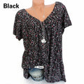 Casual Large Size V-Neck T-Shirt Tops Fashion Women T-Shirt Summer Printed Loose Bottoming Shirt