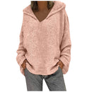 the ASPEN - Women's Winter/Autumn Solid Color Long Sleeve Braided Hooded Oversized Knitted Boho Pullover Sweaters