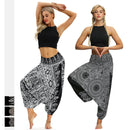 the BALLOON BOHO - Women's Drop Crotch Ankle Balloon Joggers, Cotton Boho Hippie Harem Pants, Casusal Oversized Palazzo Meditation Pants