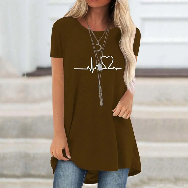 Line Love Graphics 3D Print T-Shirts Women Fashion Short Sleeve T Shirt Streetwear Oversized Tunic Y2K Tops Tees Female Clothing