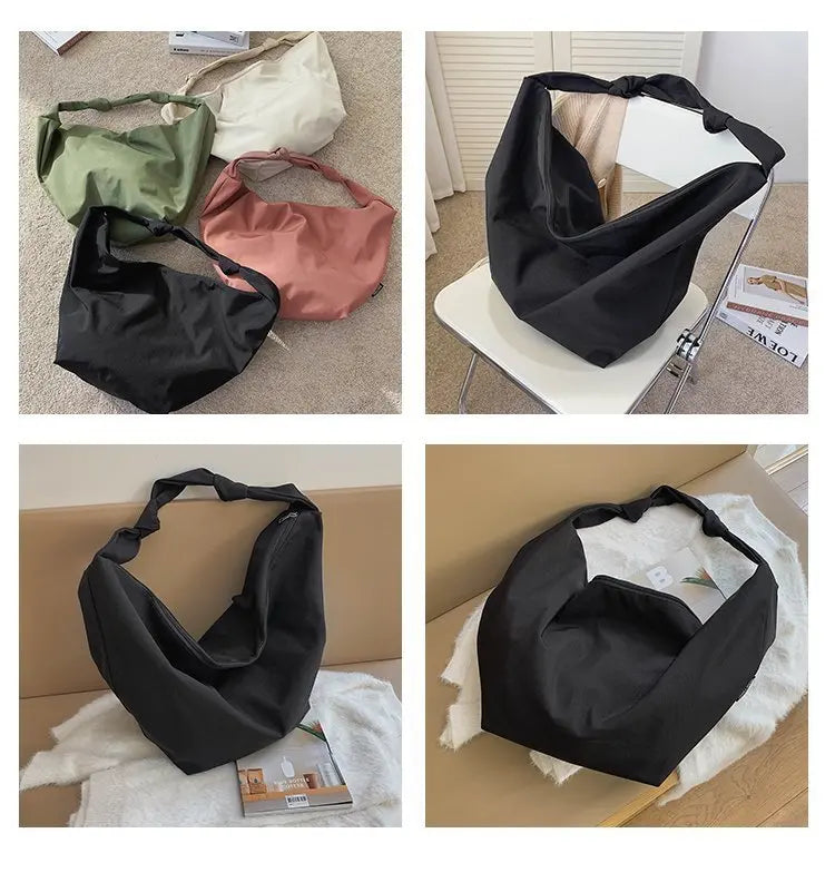 the MESSENGER - Canvas Totes Bags, Women Casual Handbags, Solid Color Shoulder Bag, Simple Messenger Bag Purses