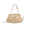 the BEAN BAG BOHO - Women Straw Crossbody Bag Clutch Purse, Weaving Shoulder Bag, Versatile Small Beading Handbag, Rattan Boho Summer Beach Woven Bag