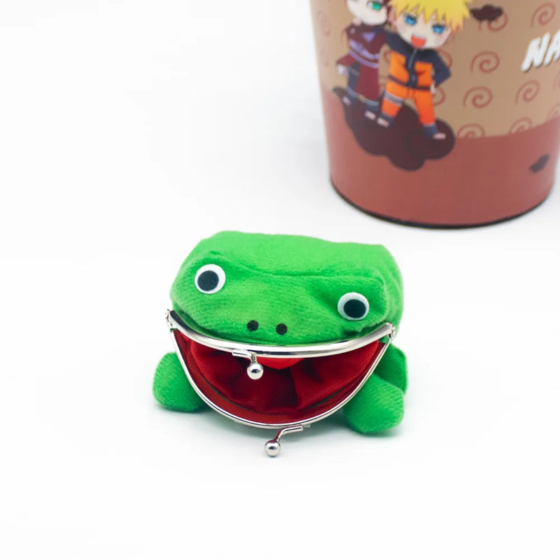 the FROGGY - Frog Coin Purses Cartoon Wallet Pouch, Anime Manga Shape Fluff Clutch Cosplay Cute Wallet Purse, Coin Holder Girls Gift