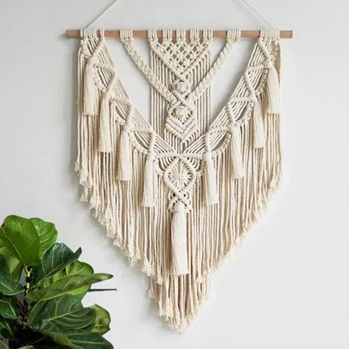 the MACRAME - Macrame Woven Wall Hanging, Boho Home Chic Bohemian Geometric Art Decor, Beautiful Apartment Dorm Room Decoration Tapestry