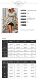 the BREEZY BOHO - Fashion Casual V-Neck Printed Irregular Hem Long Sleeved Top