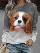 the SNUGGLE PET - Cute Sleeping Cat 3D Print O-Neck Fashion Graphic Hoodies Women Sweatshirts/Pullovers