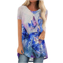 the MEADOW - Floral 3D Print Casual Short Sleeve Oversized Tunic T-Shirts for Women