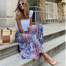 the SUNDAY STROLL - Boho Fashion Long Floral Summer/Autumn Loose Casual Elastic Waist Big Hem Long Skirts