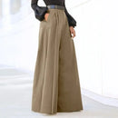 the PLEATED PANTS - Women's Fashion Fleece Palazzo Pants Cotton/Linen Comfy Baggy Trousers with Pockets