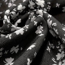 the WHITE FLORAL - Small Floral Waistband Elastic Three-Layer Splicing Long A-Line Pleated Big Swing Skirts