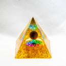 the GENERATOR - Natural Crystal Energy Generator Pyramid, Peridot Amethyst Reiki Healing Chakra Resin Pyramid, Egyptian Decor Room Decoration 1pc
