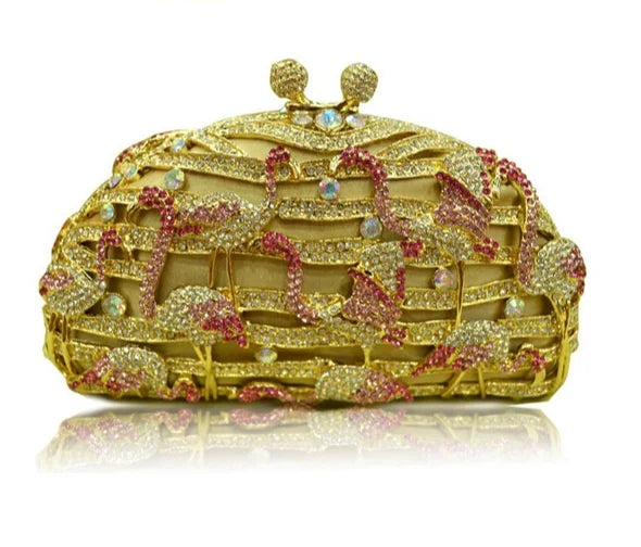 the TROPICANA - Women Crystal Stones Evening Bags, Wedding Clutch Bag Purse, Diamond Clutches, Bridal Handbags