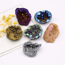 the CAVE STONES - 1PC Natural Agate Electroplated Cornucopia Crystal Cave Raw Stone, Bare Stone Display a Mineral Specimen Home Decoration