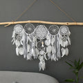 the DREAMLAND CATCHER - 5pcs Bohemian Dreamcatcher Set - Large Wall Hanging For Bedroom, Wedding, Christmas Decor - Pretty And Decorative Ornaments