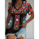 the GROOVY GIRL - Hippie Fashion Short Sleeve Print Large Size Loose T-Shirts for Women
