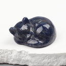 the SLEEPING KITTY - Various Crystal Energy Stones Carved Cats Rose Quartz Kitten Figurine, Natural Stone, Jade Mini Sleeping Cat, Chakra, Home Decor