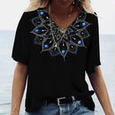 the EMBLEM - Women's 3D Fashion Gradient Oversized Short Sleeve V-Neck T-Shirts