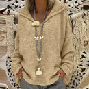 the ASPEN - Women's Winter/Autumn Solid Color Long Sleeve Braided Hooded Oversized Knitted Boho Pullover Sweaters