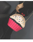 the CUPCAKE - Fashion Cakes Diamond Party Casual Purse, Ladies Chain Shoulder Bag, Handbag Crossbody Mini Messenger Bag