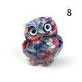 1PCS Natural Crystal Stone Gravel Owl Animal Crafts Hand Made Small Figurines DIY Resin Table Decor Home Decor Collect Gifts